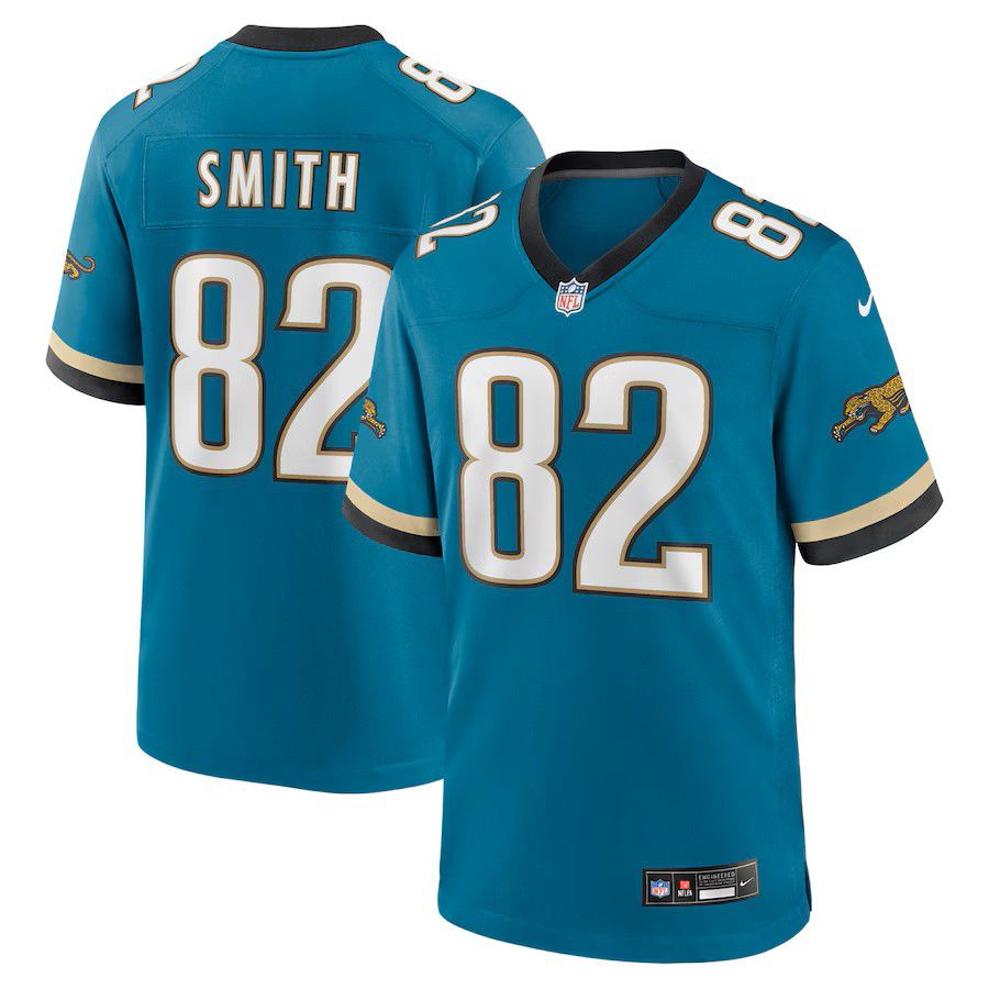 Men Jacksonville Jaguars #82 Jimmy Smith Green Nike Throwback Retired Player Game NFL Jersey